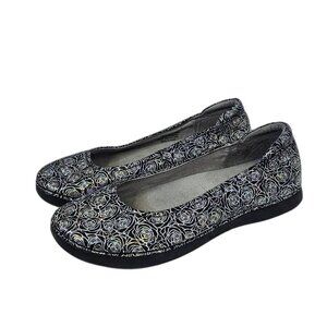 Alegria Petal Ballet Flats, Iridescent Roses, Leather, Comfort, Slip On, 9.5